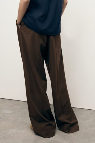 Jean large taille basse - Marron