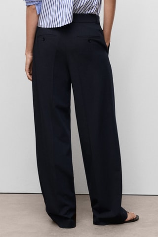 Jean large taille basse - Bleu marine