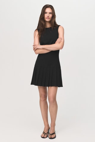 Robe à plis plats ajustée - Noir