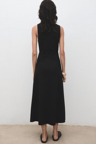 Robe midi coutures - Noir