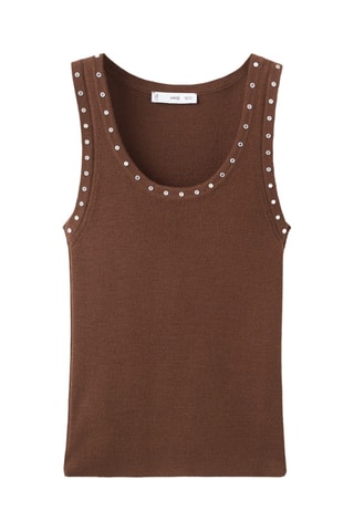 Top en maille à clous - Marron