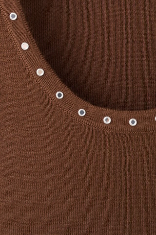 Top en maille à clous - Marron