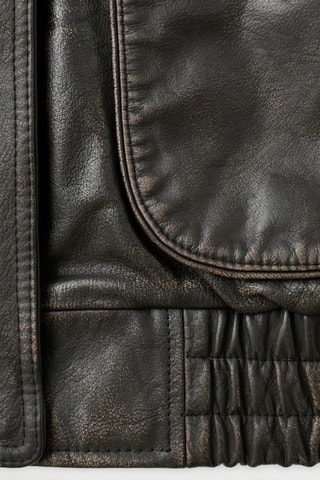Veste 100 % cuir à poches - Marron