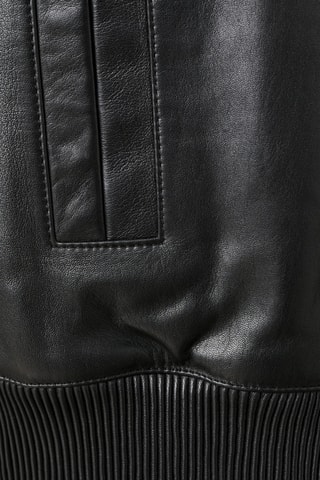 Blouson bomber cuir - Noir