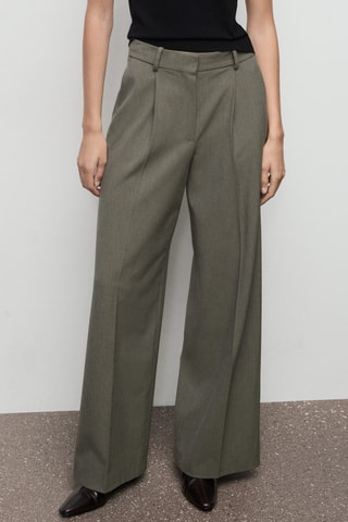 Pantalon de costume droit à pinces - Vert clair