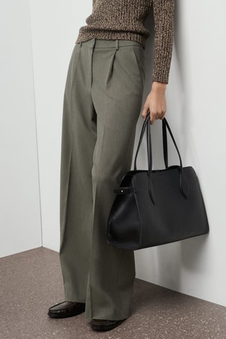 Pantalon de costume droit à pinces - Vert clair
