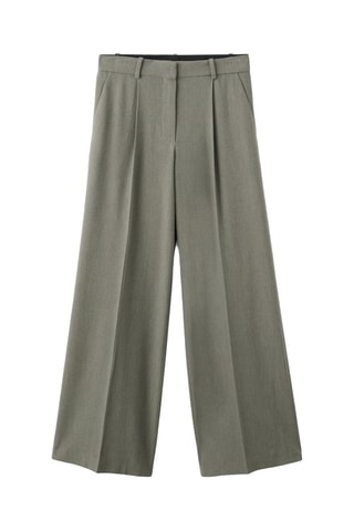 Pantalon de costume droit à pinces - Vert clair