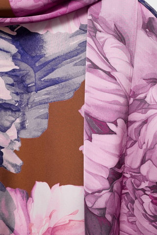 Chemisier fleurs avec foulard - Violet