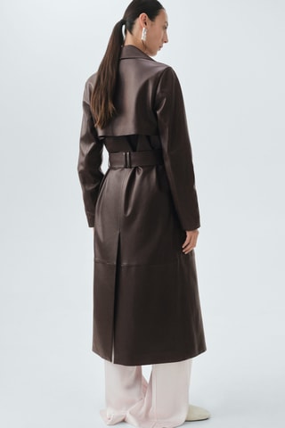 Trench ceinture 100% cuir - Marron