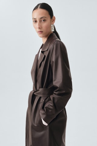 Trench ceinture 100% cuir - Marron