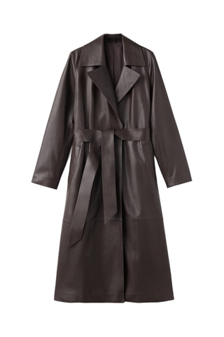 Trench ceinture 100% cuir - Marron