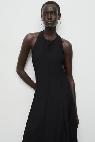 Robe emmanchures américaines plis - Noir