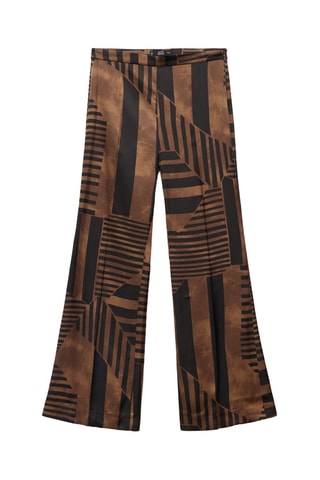 Pantalon satiné rayé - Marron