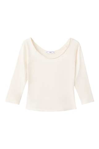 T-shirt manches trois-quarts - Écru