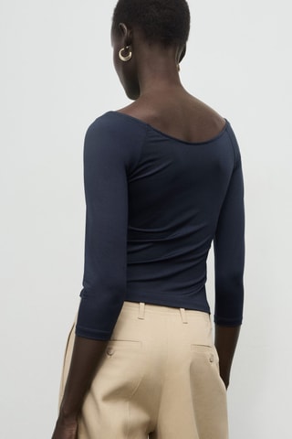 T-shirt manches trois-quarts - Bleu marine