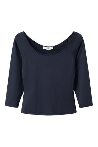 T-shirt manches trois-quarts - Bleu marine