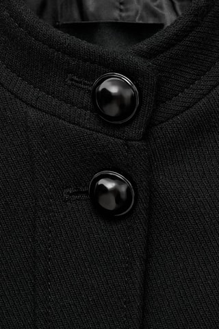 Veste à col officier boutons bijoux - Noir