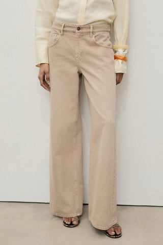 Jean wideleg taille basse - Beige