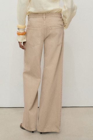 Jean wideleg taille basse - Beige