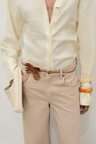Jean wideleg taille basse - Beige