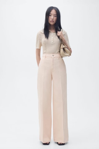Jean wideleg taille haute - Rose clair