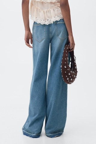 Jean wideleg revers effilochés - Bleu