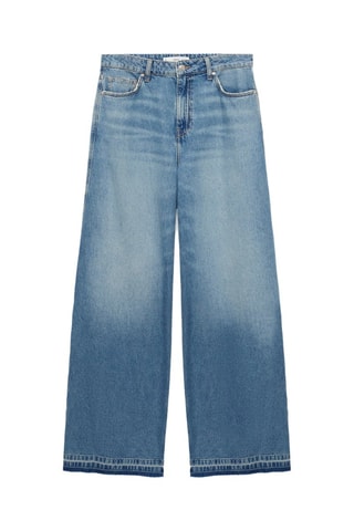 Jean wideleg revers effilochés - Bleu