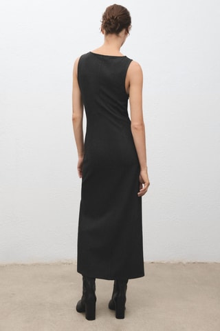 Robe froncée dos ouvert - Gris