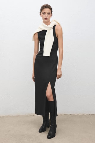 Robe froncée dos ouvert - Gris