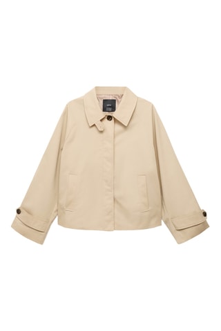 Trench court oversize avec passants de ceinture - Écru