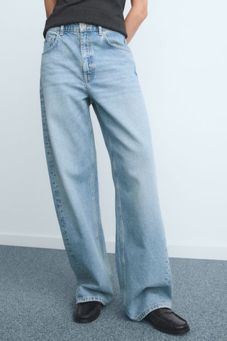 Jean barrel taille normale - Bleu