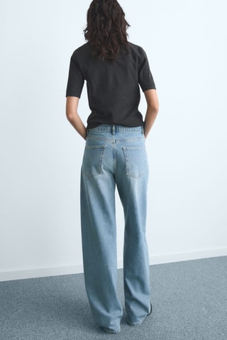 Jean barrel taille normale - Bleu