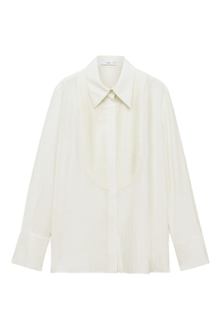Chemise fluide empiècement contrastant - Écru