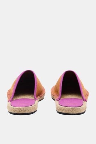 Chaussons ouverts à l'arrière avec détail contrastant - Beige