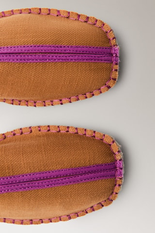 Chaussons ouverts à l'arrière avec détail contrastant - Beige