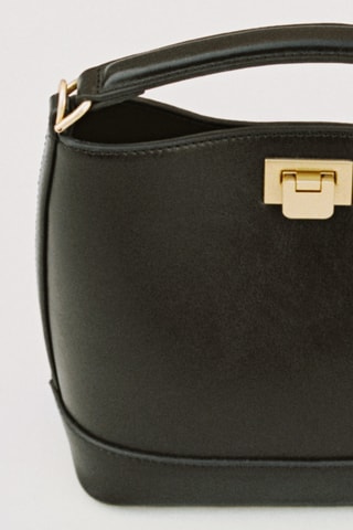 Mini sac cabas détail métallique - Noir