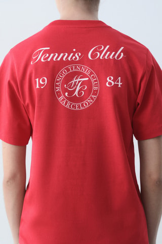 T-shirt coton message imprimé - Rouge