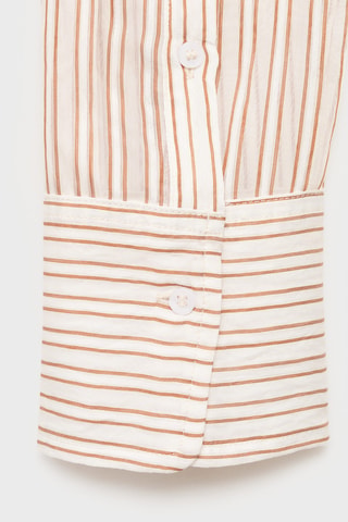 Chemise semi-transparente rayures - Marron