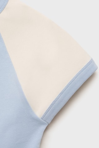 T-shirt coton manches contrastants - Ciel