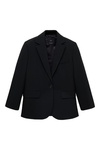 Blazer droit avec poches à rabat - Noir