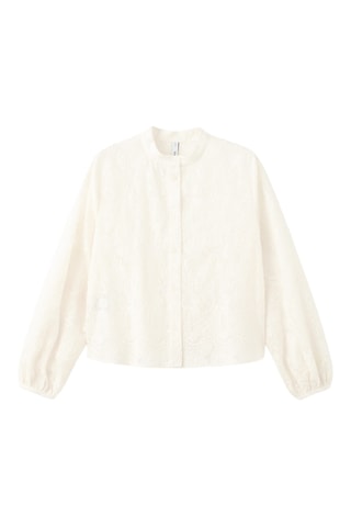 Blusa lyocell bordada - Crudo