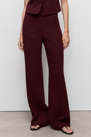 Pantalon de costume droit taille normale - Rouge