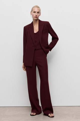 Pantalon de costume droit taille normale - Rouge