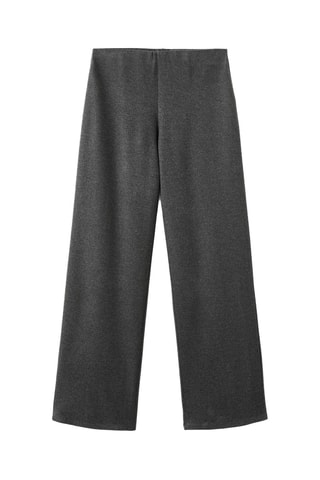 Pantalon droit taille élastique - Gris chiné