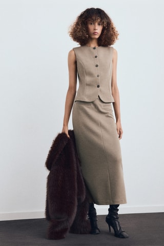 Gilet costume cintré - Marron