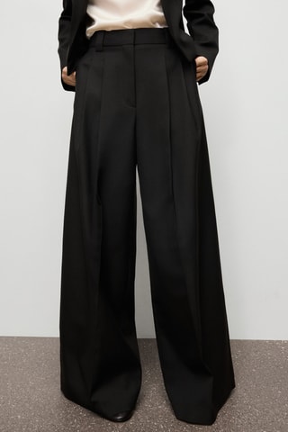 Pantalon de costume large à pinces - Noir