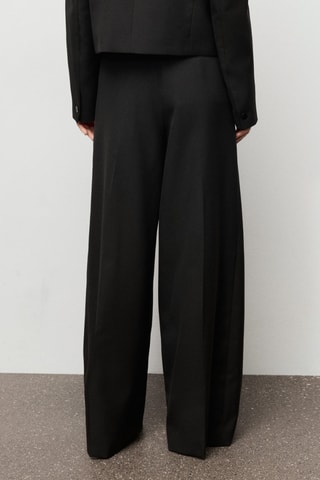 Pantalon de costume large à pinces - Noir