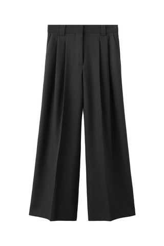 Pantalon de costume large à pinces - Noir