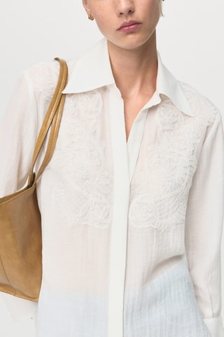 Chemise Lyocell écussons - Écru