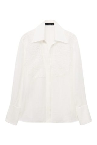 Chemise Lyocell écussons - Écru